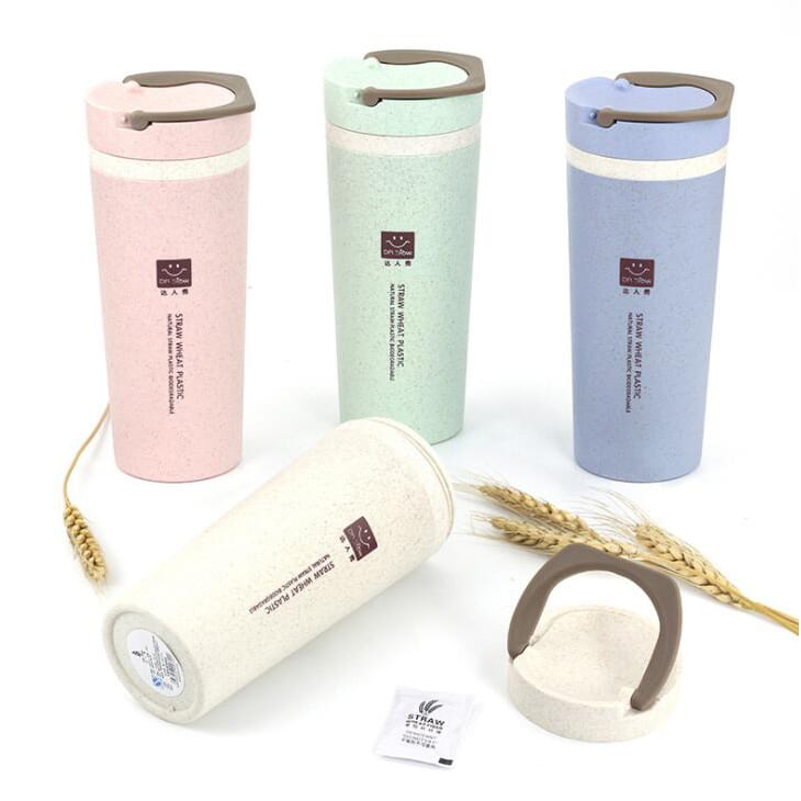 WAB043 Wheat fiber water bottle with handle