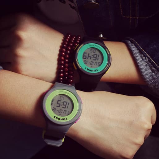 WA0014 Women's Color Block Silicon Digital watch