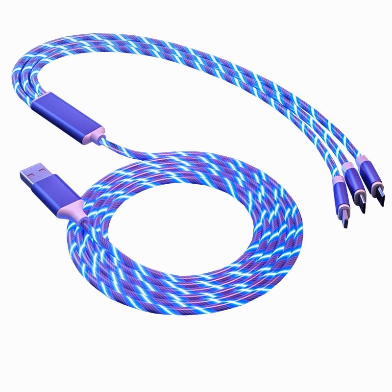 CH038 3in1 flashing charging cable