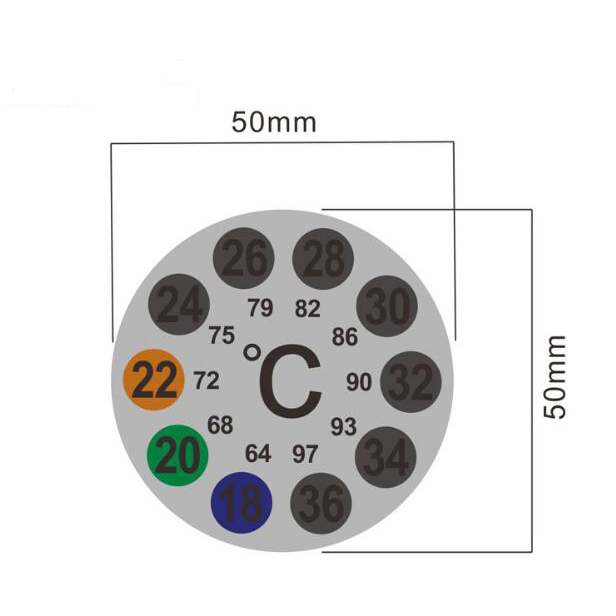 HH0049 heat sense color-changing thermometer tape