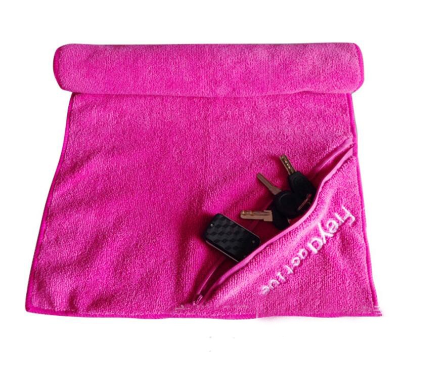 CLOW005 Embroidery sport towel with zipper pocket