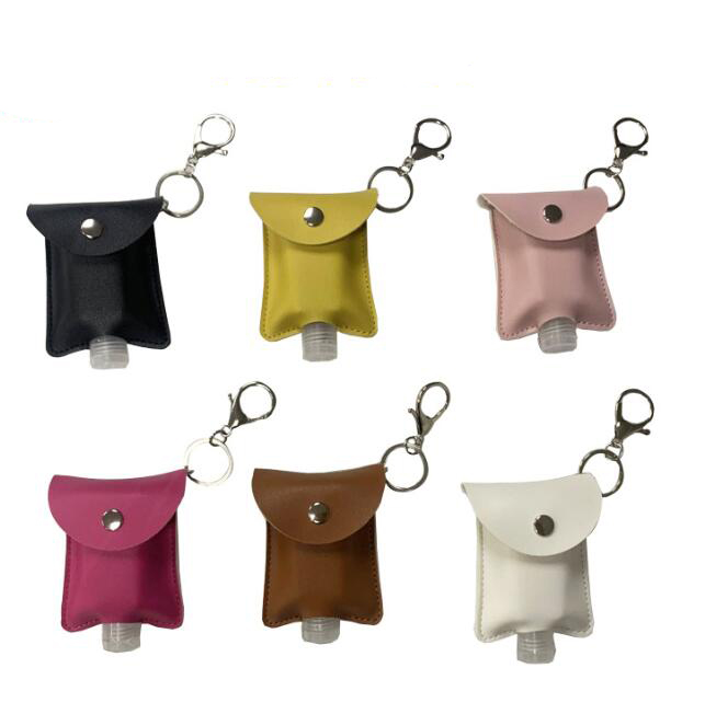 KCH020 30ML Portable PU Hand Sanitizer Holder with keychain