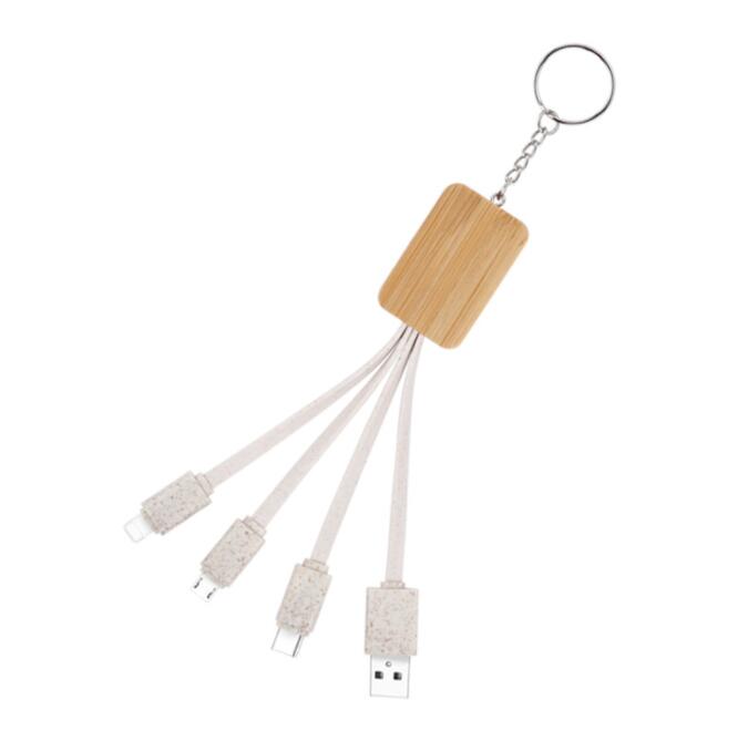 CH024 4in1 wooden charging cable