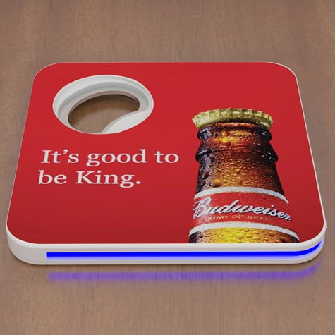 FLA031 Innovative LED Coaster with Bottle Opener
