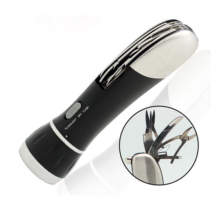LT0011 Multifunctional Flashlight with knife kit & safety hammer