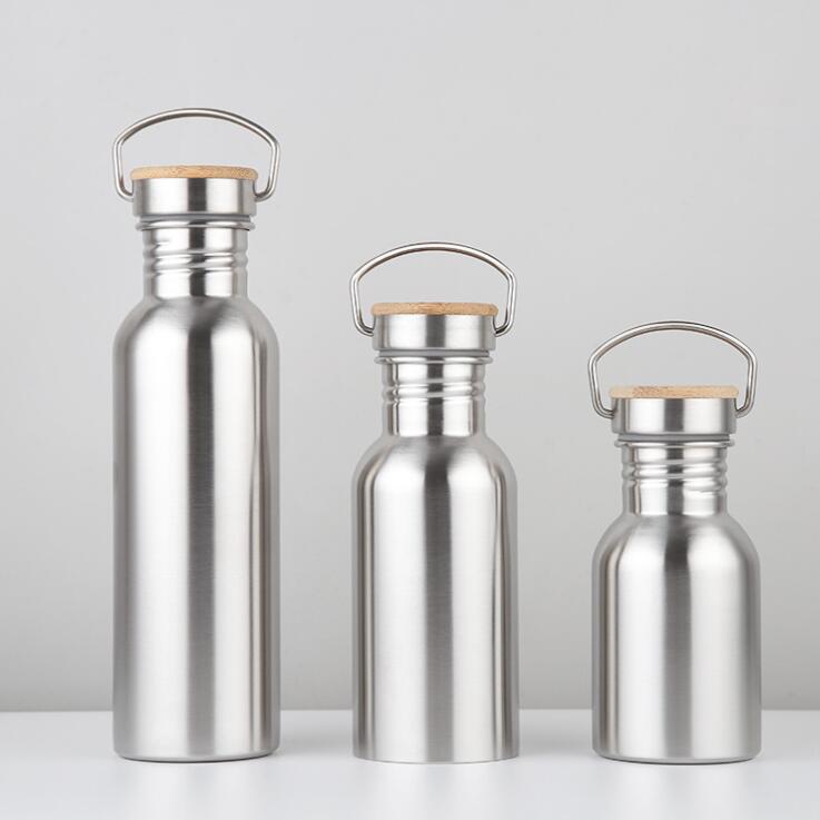 VC003 stainless steel water bottle with bamboo lid