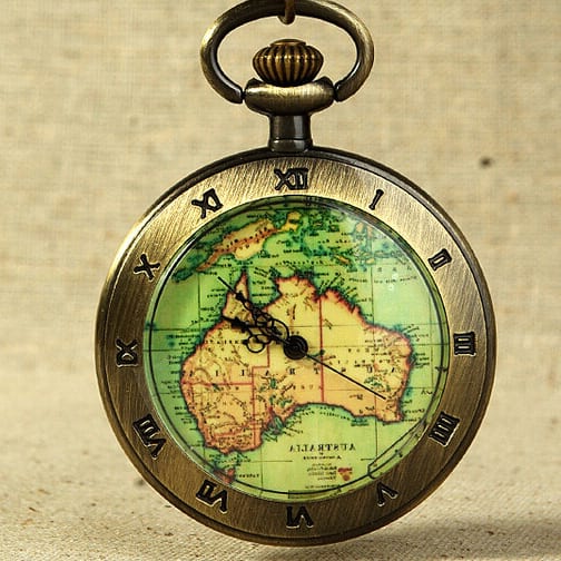 WA0052 World map  pocket watch