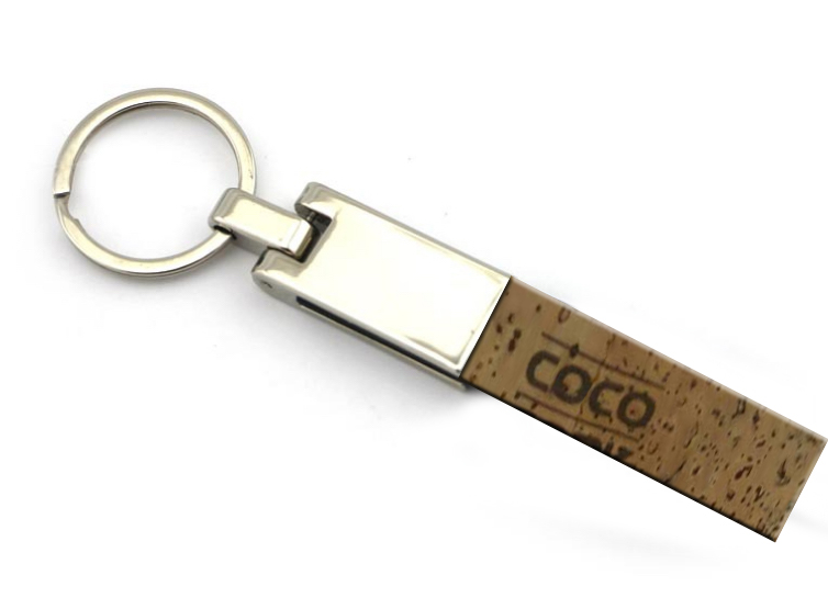 KCH018 Cork metal keychain